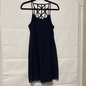 Elegant Navy Blue Strappy Dress